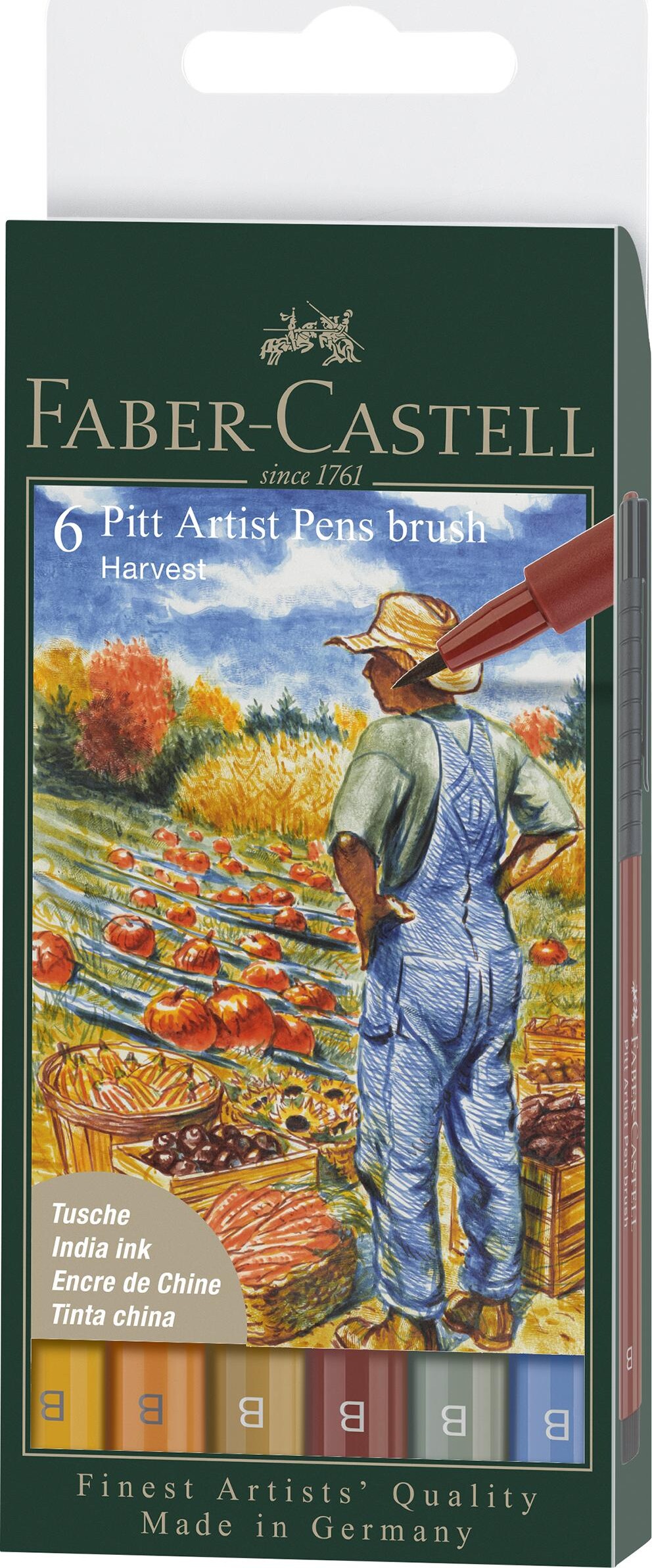 Faber-castell - Pitt Artist Pens Brush Tusser - Harvest - 6 Stk