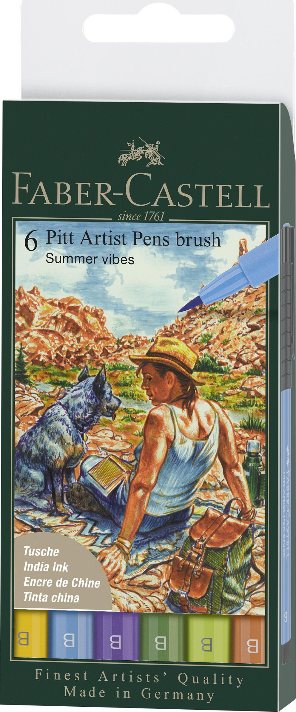 Faber-castell - Pitt Artist Pens Brush Tusser - Summer Vibes - 6 Stk