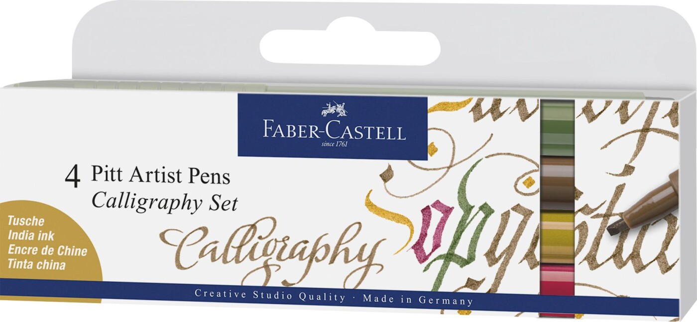 Faber-castell - Pitt Artist Pens India Ink Tusser - Calligraphy - 4 Stk