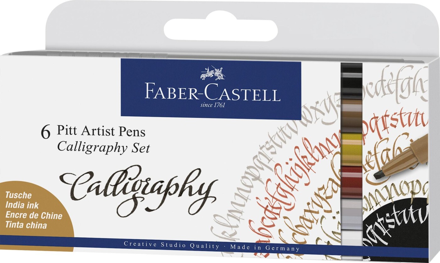 Faber-castell - Pitt Artist Pens India Ink Tusser - Calligraphy - 6 Stk