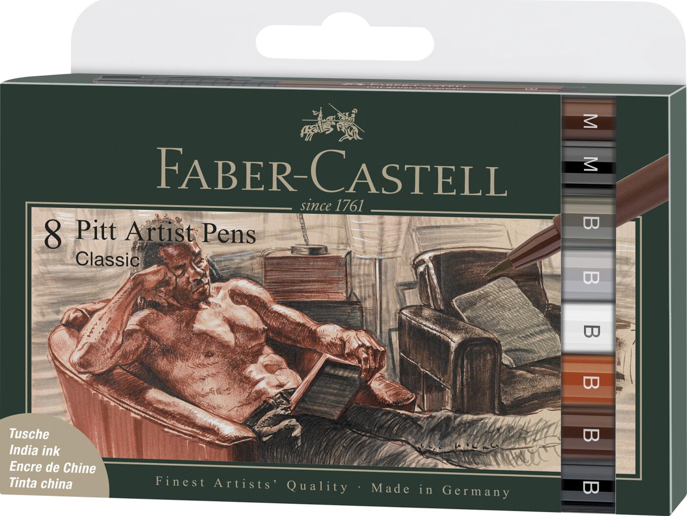 Faber-castell - Pitt Artist Pens India Ink Tusser - Classic - 8 Stk