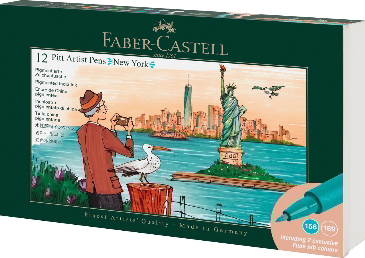 Faber-castell - Pitt Artist Pens - Penseltusser - New York - 12 Stk.