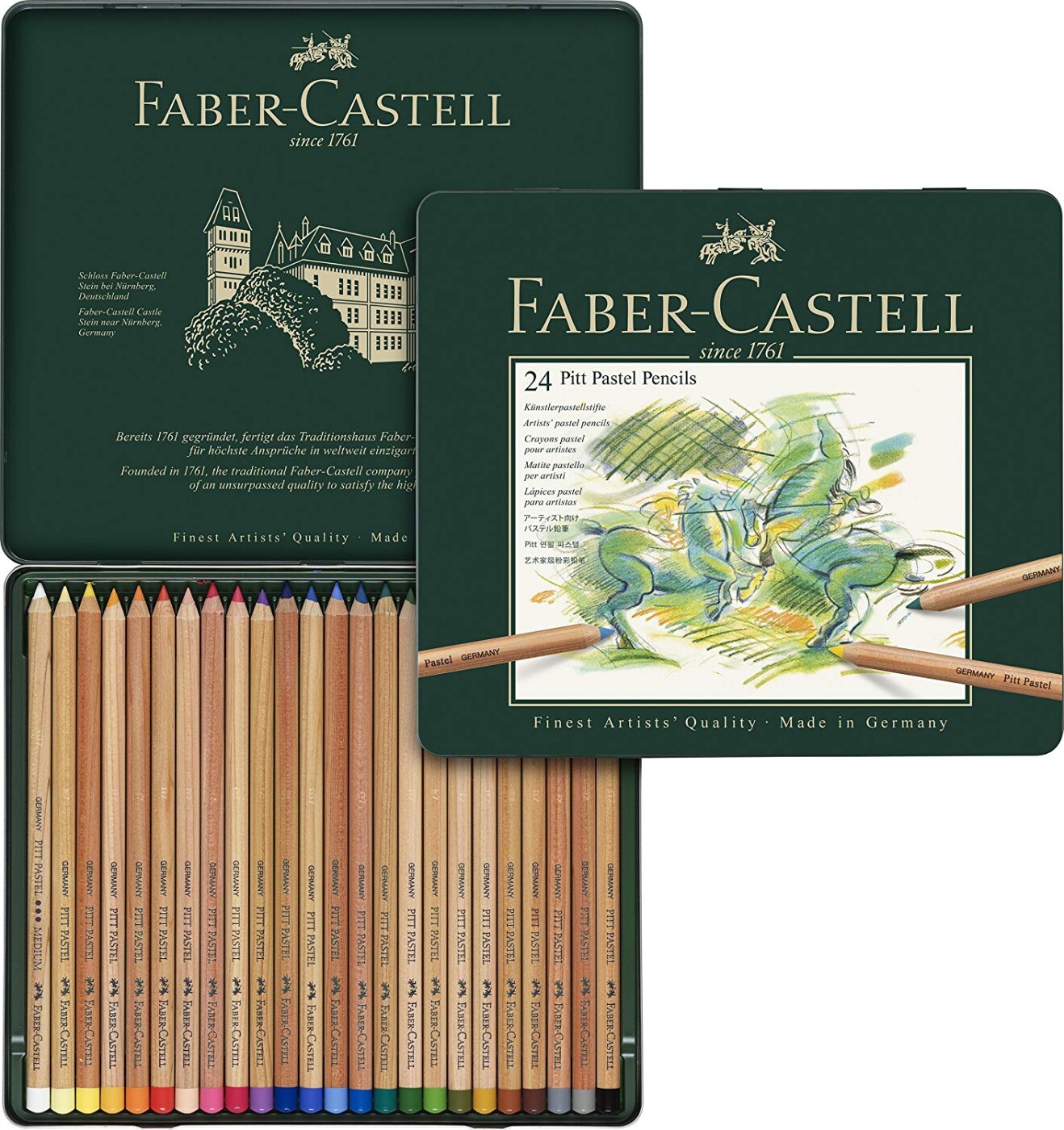 Se Faber-castell - Pitt Pastel Farveblyanter I Tinæske - 24 Stk. hos Gucca.dk