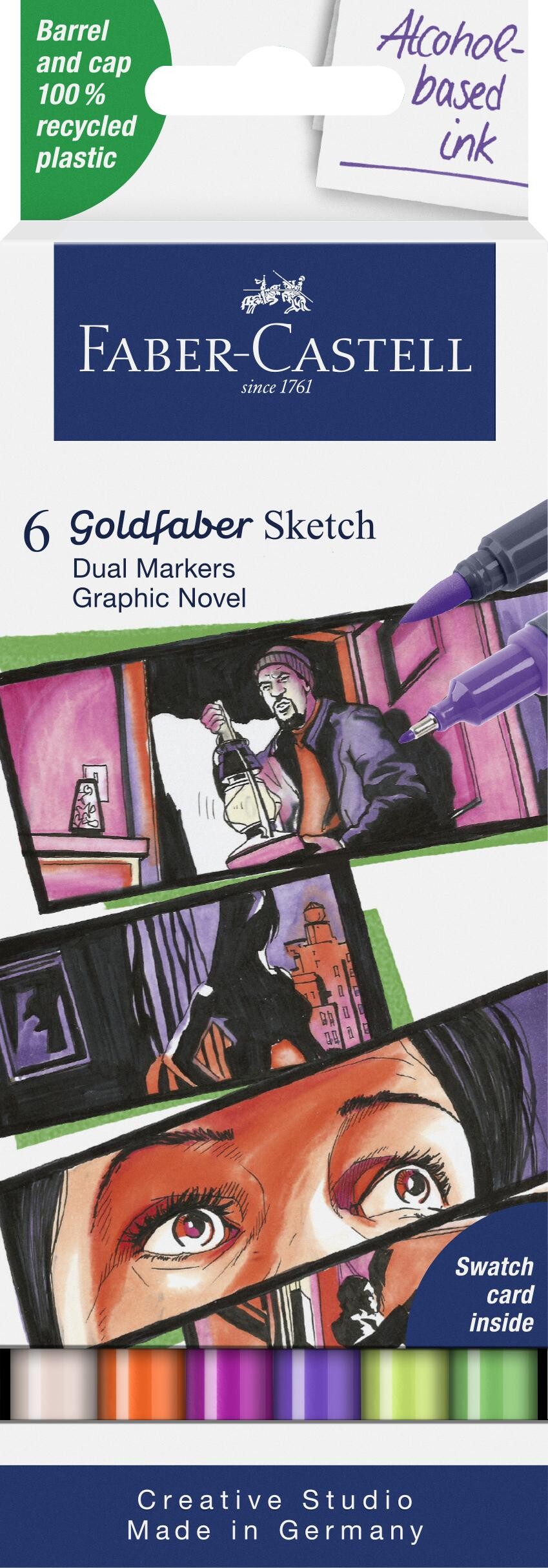 Faber-castell - Goldfaber Sketch Tusser - Graphic Novel - 6 Farver