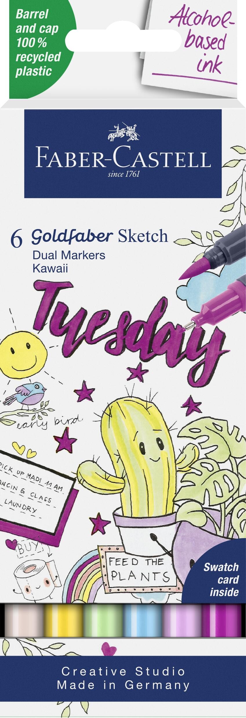 Faber-castell - Goldfaber Sketch Tusser - Kawaii - 6 Farver