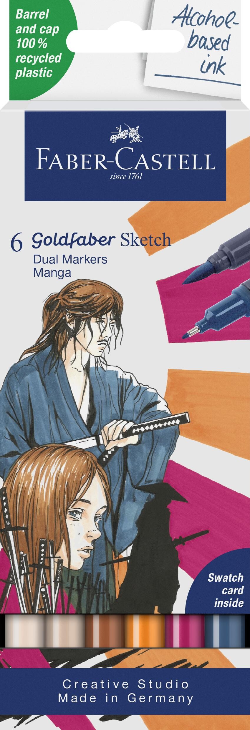 Faber-castell - Goldfaber Sketch Tusser - Manga - 6 Farver