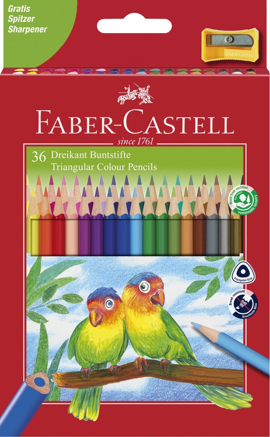 Faber-castell - Farveblyanter - Triangular - 36 Farver