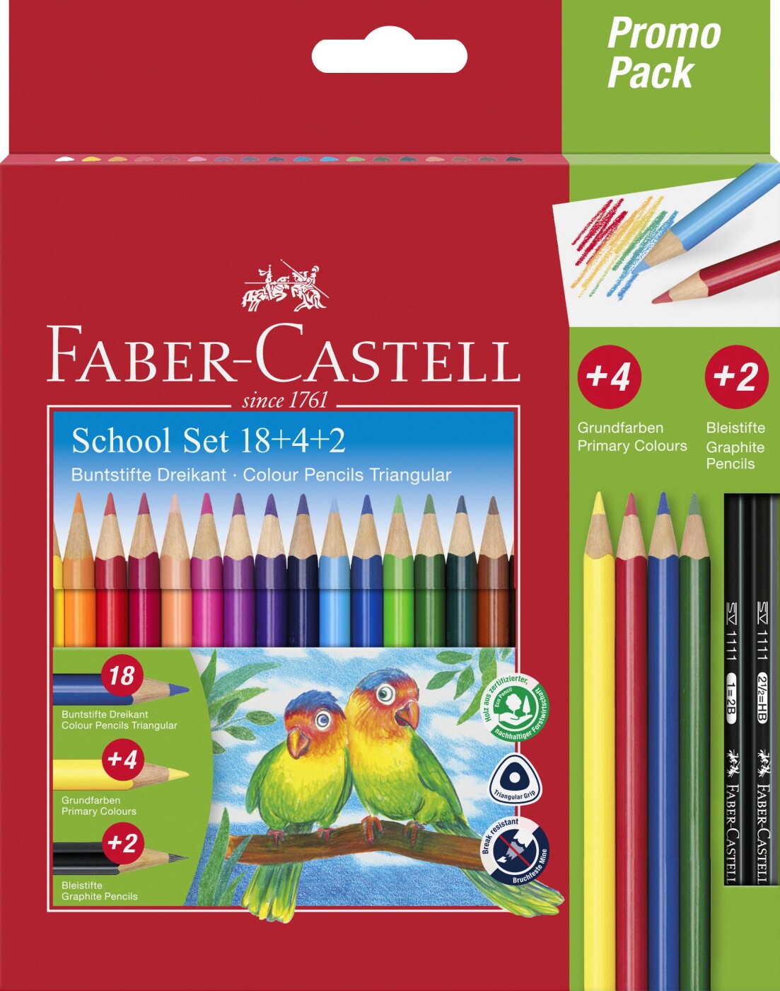 Faber-castell - Farveblyanter - Triangular - Promo Pack - 24 Dele