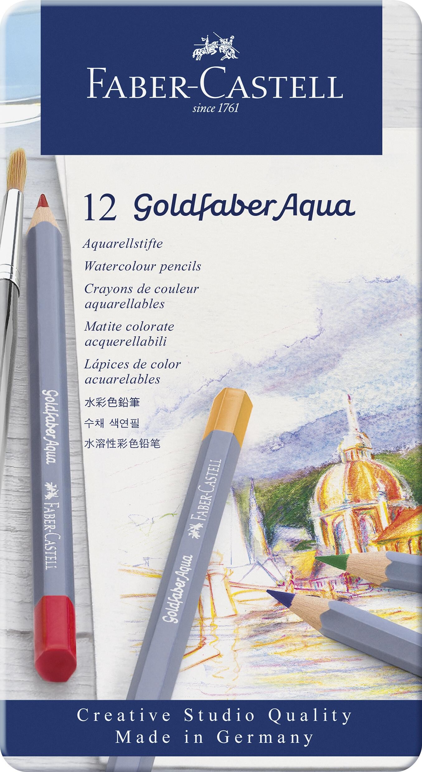 Faber-castell - Akvarel Farveblyanter - Goldfaber Aqua - 12 Farver