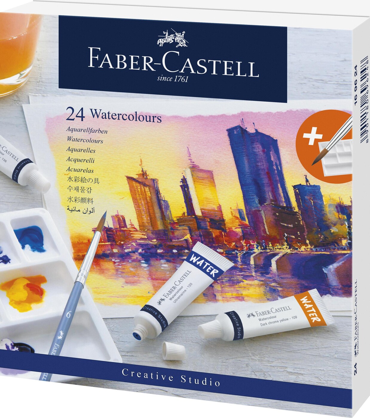 Faber-castell - Watercolours - Akvarelfarver På Tube - 24 Farver