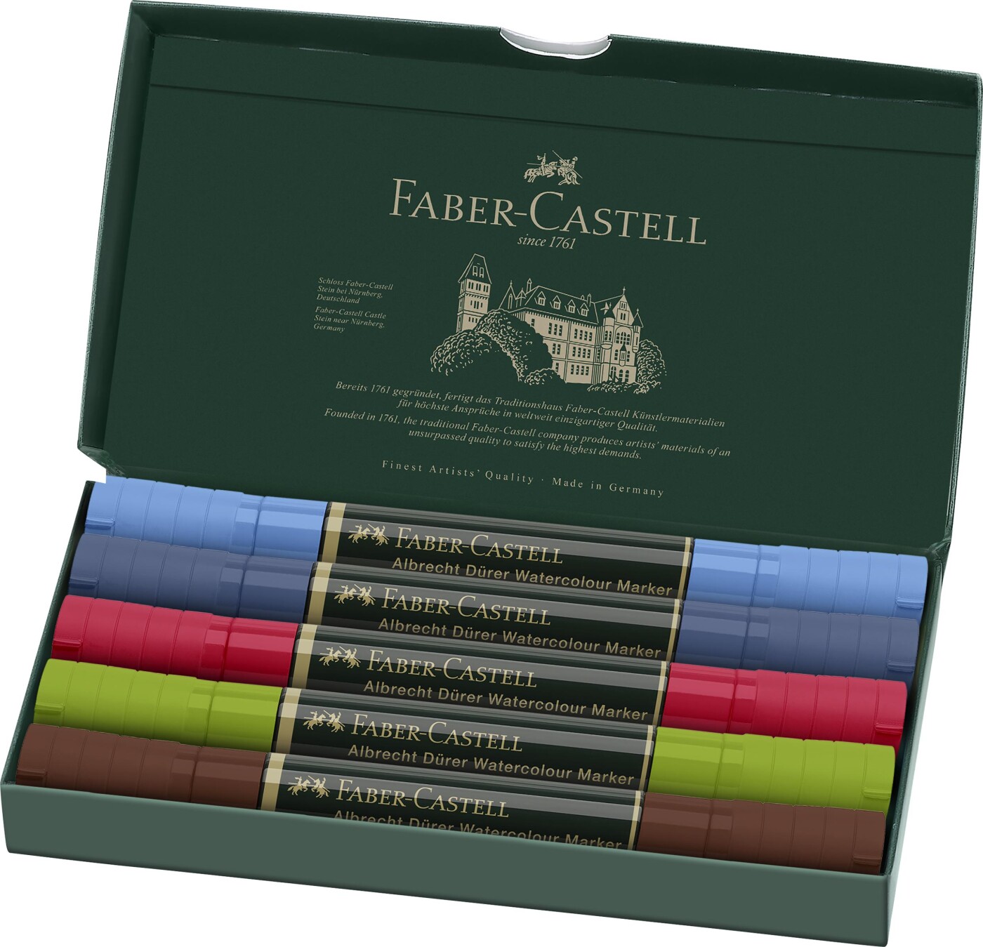 Faber-castell - Albrecht Dürer Watercolour Marker Akvareltusser - Urban - 5 Stk