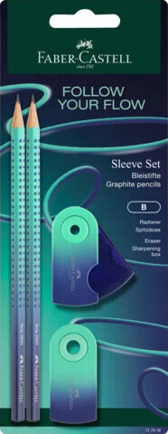 Faber-castell - Grip Sleeve Flow - Buzzing Blå