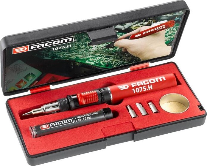 Facom Butane Gas Multi Function Soldering Iron, Heat Gun Kit 1075.h
