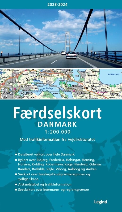 Billede af Færdselskort Danmark 2023-2024 - Diverse - Bog