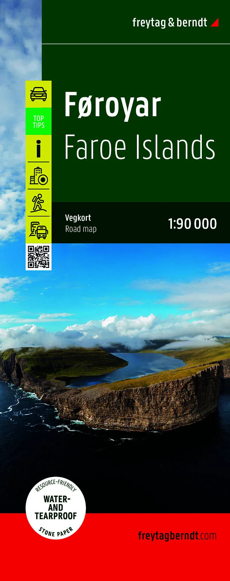 Færøerne - Färöer - Føroyar - Faroe Islands Road Map - English book