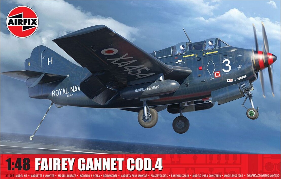 Airfix - Fairey Gannet Xa454 Cod.4 Fly Byggesæt - 1:48 - A11009