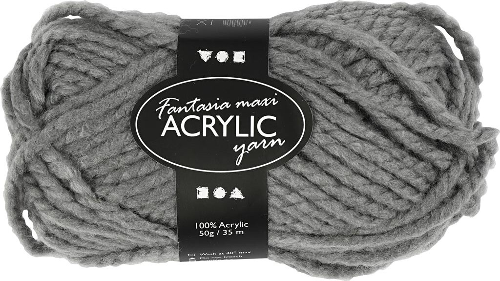 Fantasia Polyacrylgarn - L 35 M - Pind 9-10 - Grå - 50 G