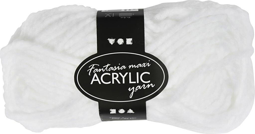 Fantasia Polyacrylgarn - L 35 M - Pind 9-10 - Hvid - 50 G