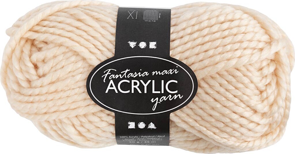 Fantasia Polyacrylgarn - L 35 M - Pind 9-10 - Lys Pudder - 50 G