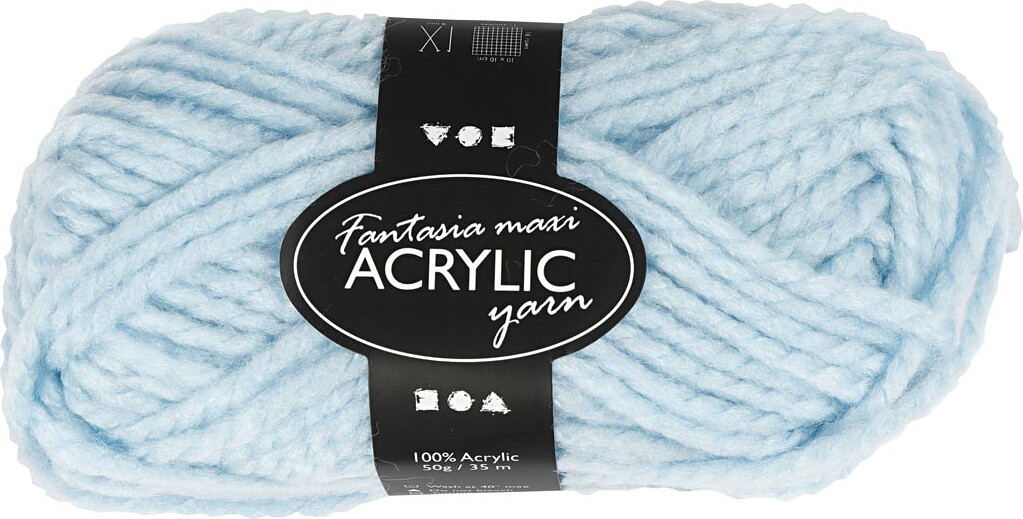 Fantasia Polyacrylgarn - L 35 M - Pind 9-10 - Lyseblå - 50 G