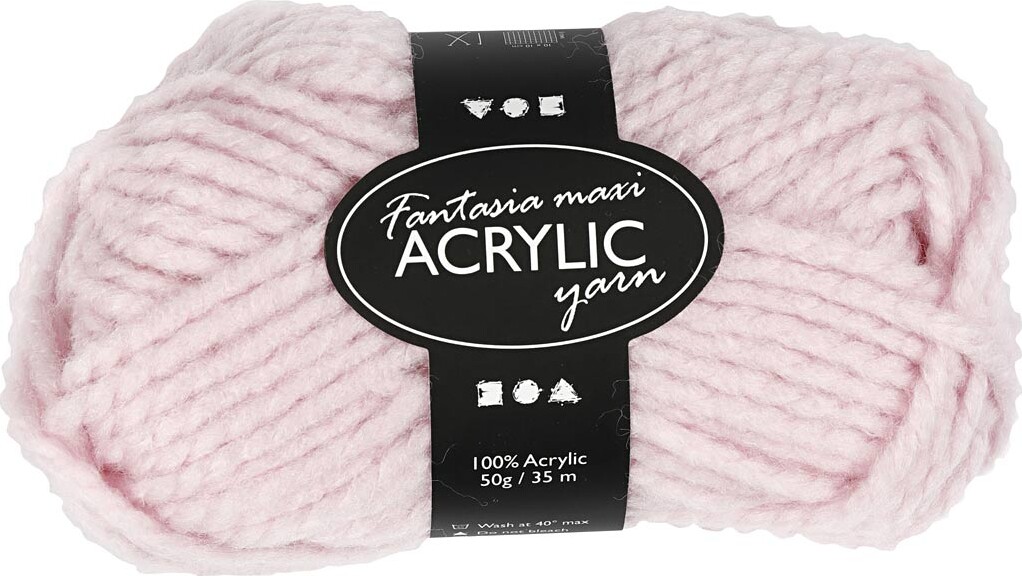 Fantasia Polyacrylgarn - L 35 M - Pind 9-10 - Lyserød - 50 G