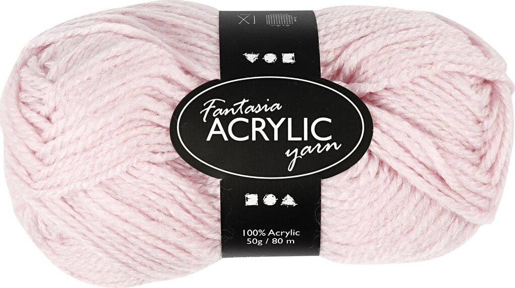 Fantasia Polyacrylgarn - L 80 M - Pind 4,5-5 - Lys Rød - 50 G