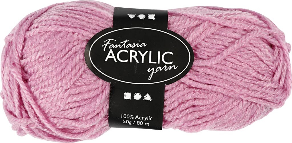 Fantasia Polyacrylgarn - L 80 M - Pind 4,5-5 - Rosa - 50 G
