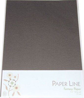 Karton - A4 - Grå - 10 Ark - 180 G - Fantasy Paper - Paper Line