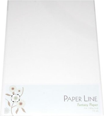 Karton - A4 - Hvid - 10 Ark - 180 G - Fantasy Paper - Paper Line