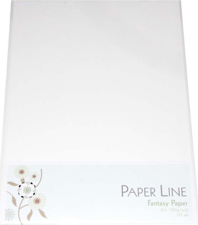 Karton - A4 - Hvid - 10 Ark - 180 G - Fantasy Paper - Paper Line
