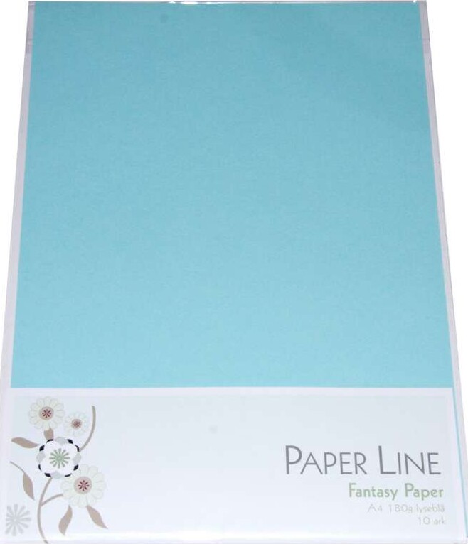 Karton - A4 - Lyseblå - 10 Ark - 180 G - Fantasy Paper - Paper Line billede