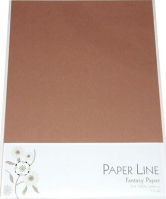 Karton - A4 - Lysebrun - 10 Ark - 180 G - Fantasy Paper - Paper Line