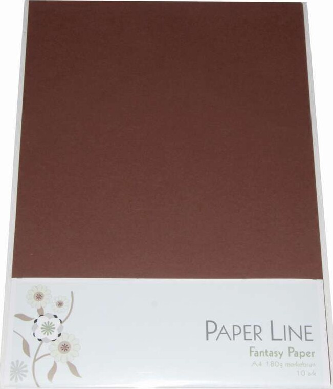 Karton - A4 - Mørkebrun - 10 Ark - 180 G - Fantasy Paper - Paper Line billede