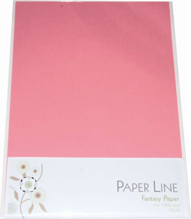 Karton - A4 - Rosa - 10 Ark - 180 G - Fantasy Paper - Paper Line billede