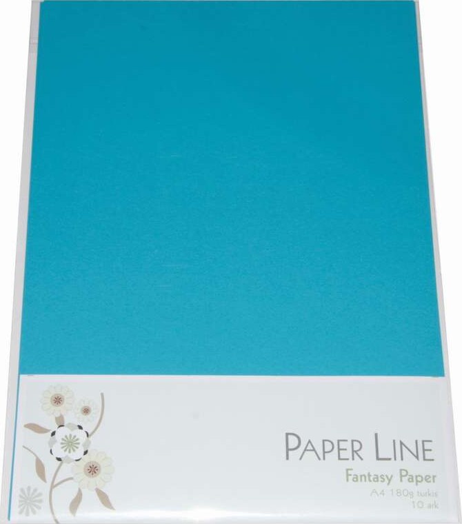 Karton - A4 - Turkis - 10 Ark - 180 G - Fantasy Paper - Paper Line