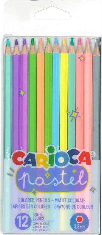 Carioca - Pastel Farveblyanter - 12 Pastelfarver