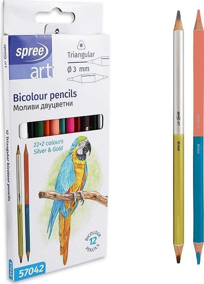 Farveblyanter - Dobbelt - 24 Farver - 12 Stk. - Spree