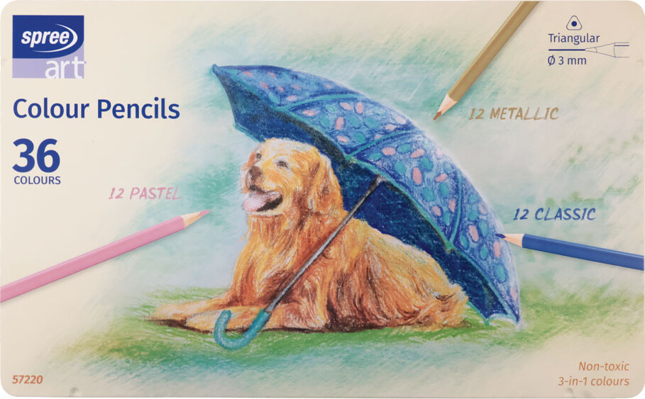 Farveblyanter I Metalboks - 12+12+12 - Spree