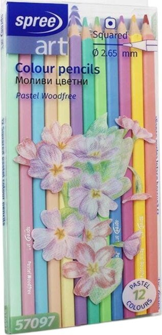 Farveblyanter - Pastel Farver - 12 Stk. - Spree