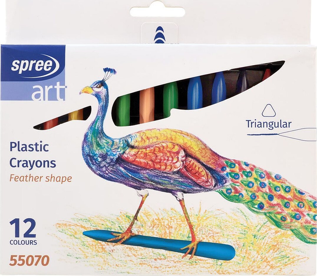 Farvekridt - Trekantet - 12 Stk. - Spree