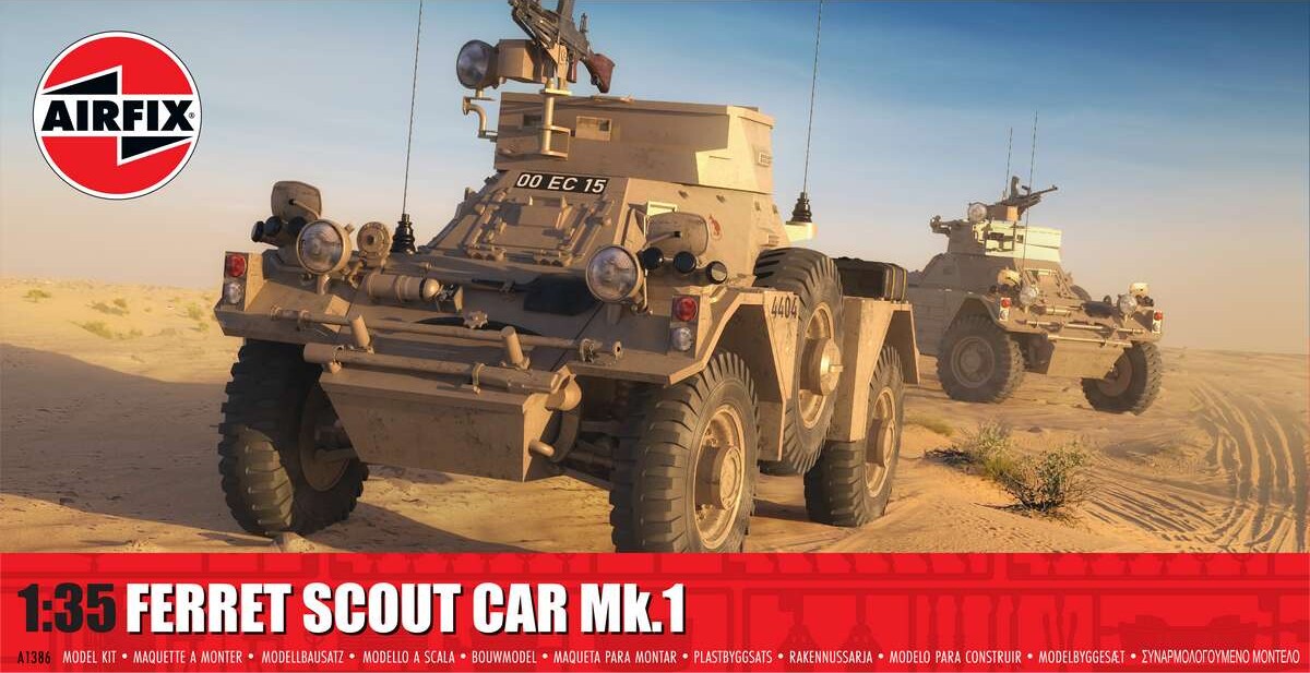 Airfix - Ferret Scout Car Mk.1 Modelbil Byggesæt - 1:35 - A1386