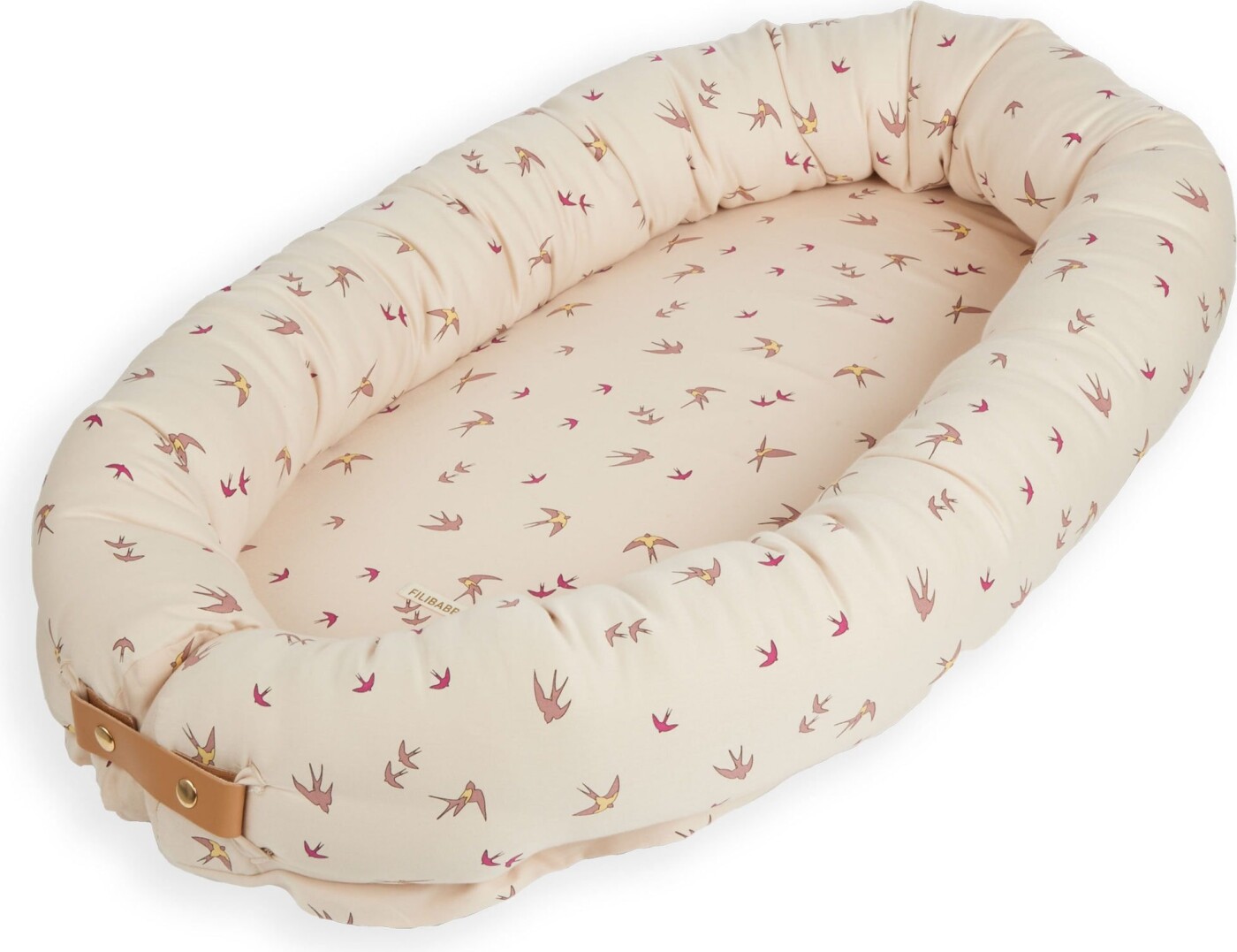 Filibabba – Babynest – Dancing Swallow – Creme Lyserød