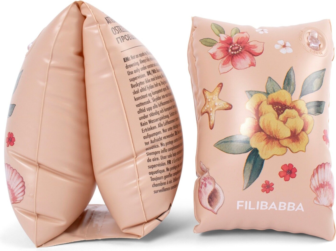 Filibabba - Badevinger Alfie - 3-6 år - 19-30 Kg - Blomster Strand