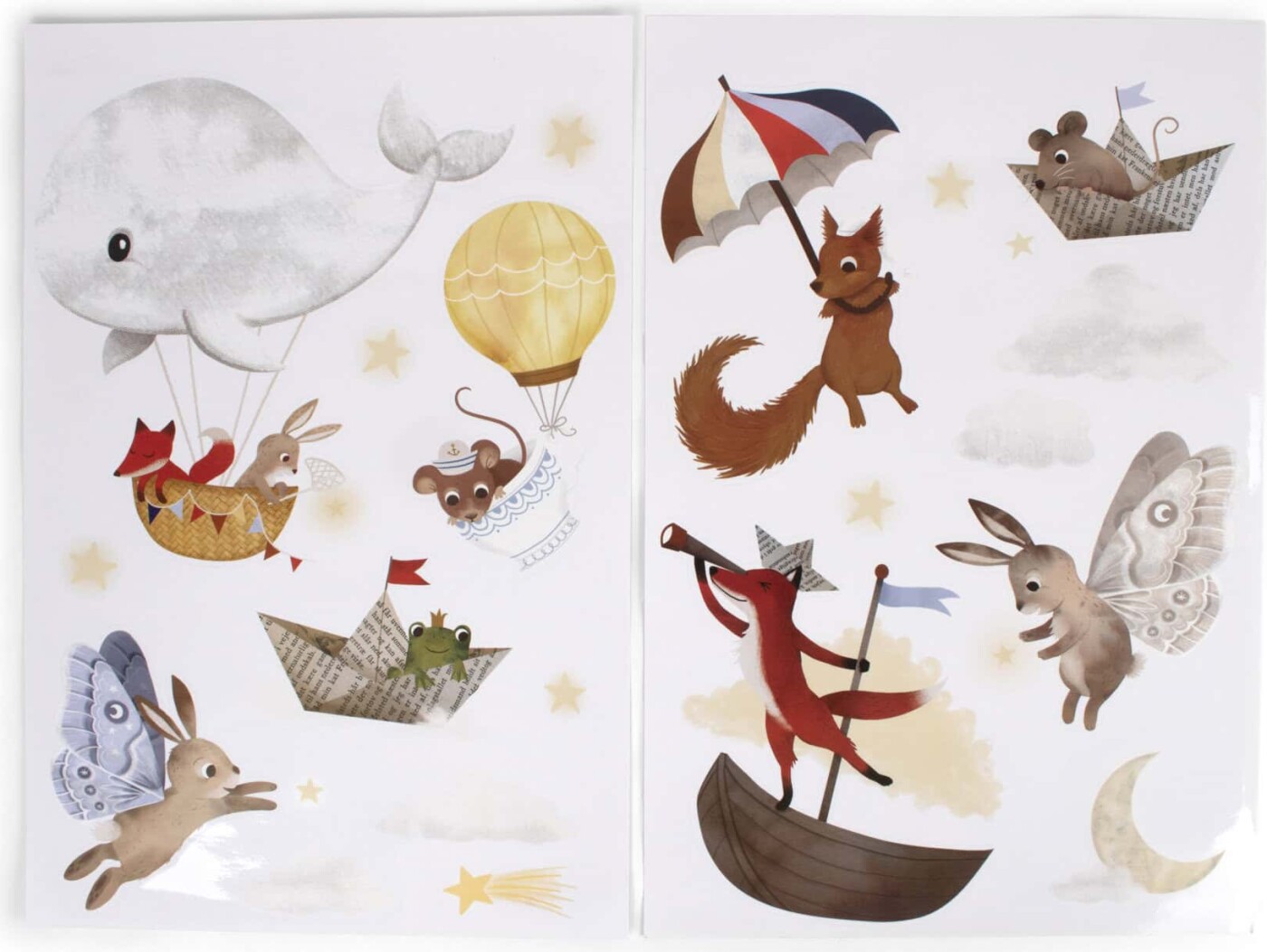 Filibabba - Wallstickers Til Børn - 2 Ark - 20 Stickers