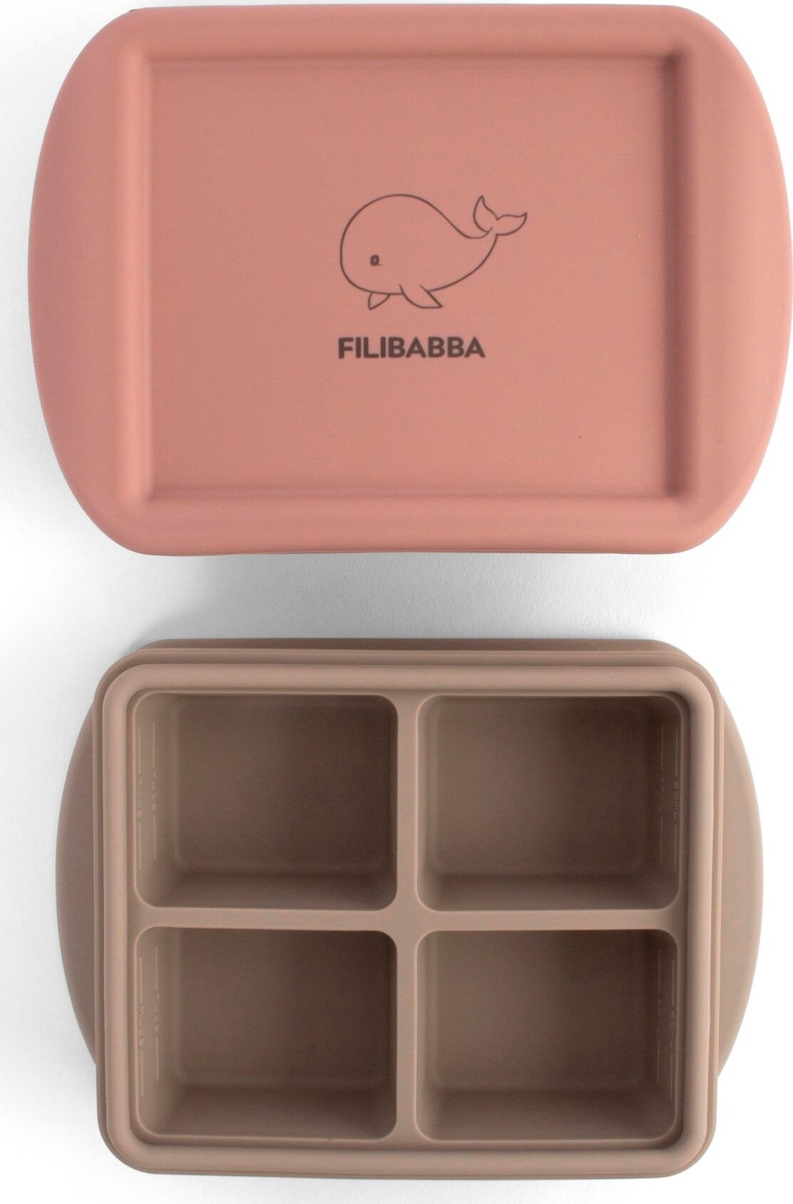 Filibabba - Frysebakke Til Babymad - Silikone - Rose Mix - 2-pak
