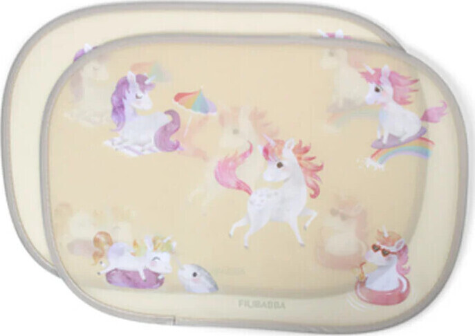 Filibabba - Solskærme Til Bil - Børn - Unicorn Shores - Gul