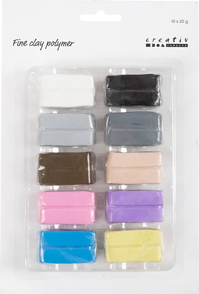 Se Fine Clay Polymer - Pastelfarver - 10x20 G hos Gucca.dk