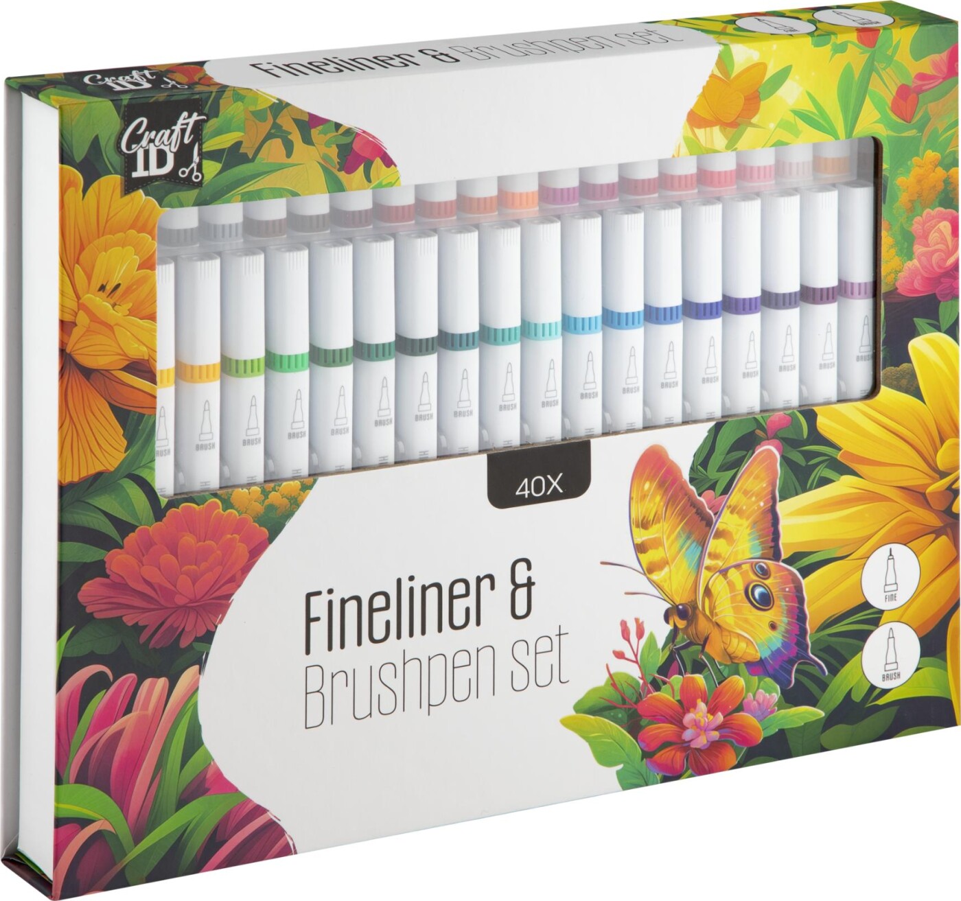 Craft Sensations Fineliner & Brushpen set - 40 pcs
