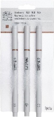 Winsor & Newton - Fineliners - Sepia - 0.1, 0.3 + 0.5 - 3 Stk