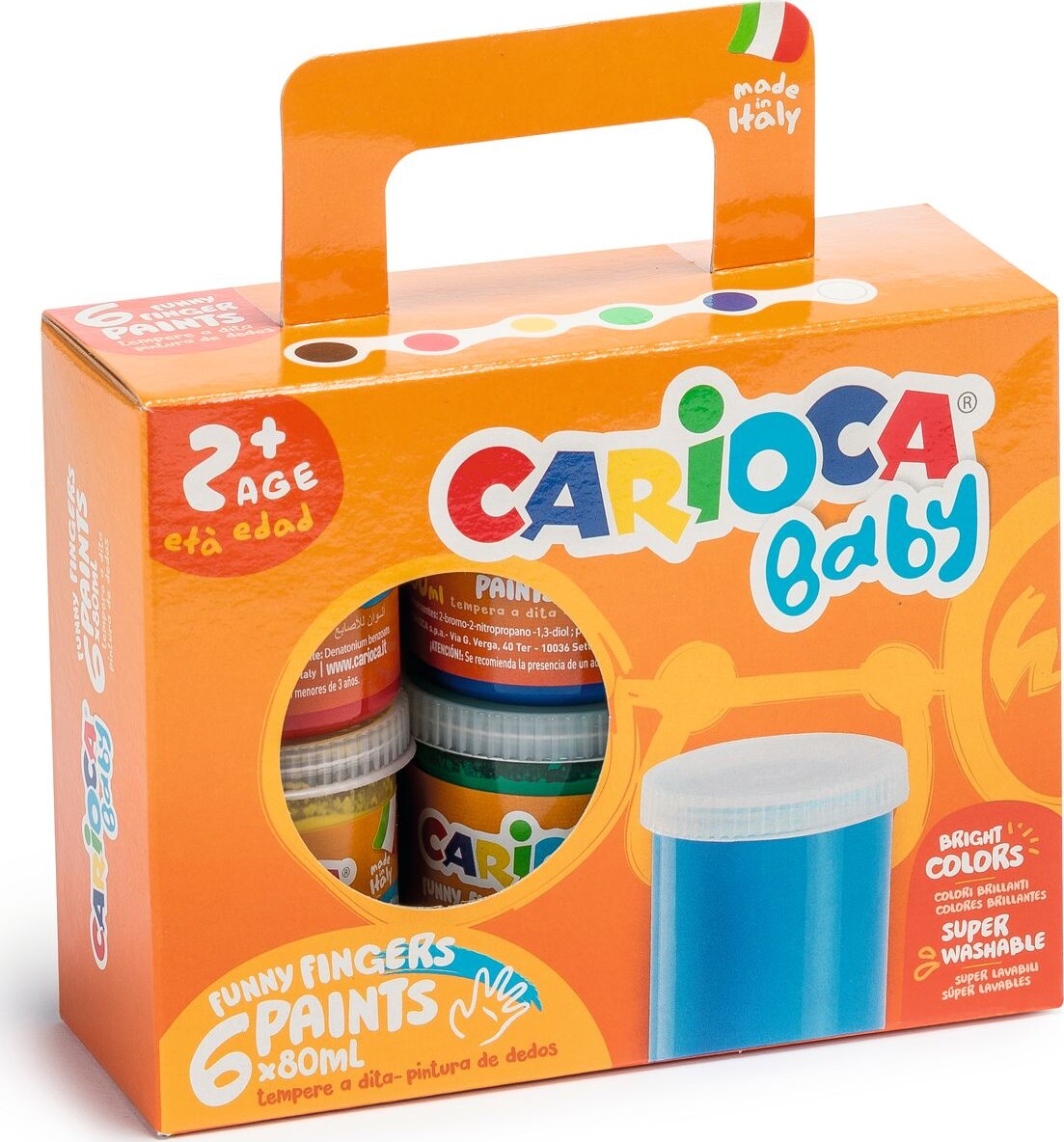 Billede af Carioca Baby - Fingermaling - 6 Farver - 6x80 Ml